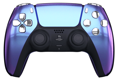 Chameleon PS5 Controller With Silver Buttons