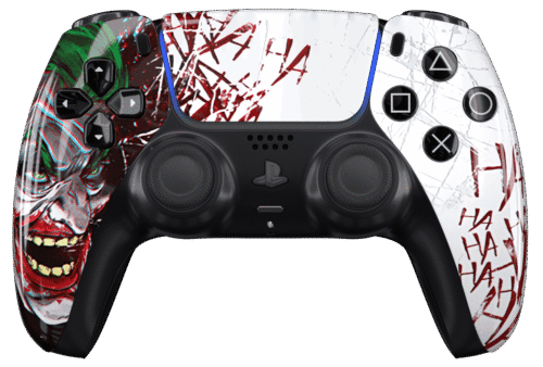 Joker PS5 Controller with Black Buttons and Back Shell