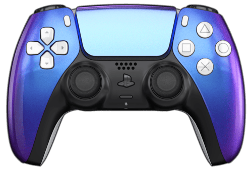 Chameleon PS5 Controller with White Buttons and Back Shell