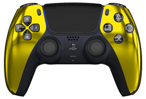 Chrome Gold PS5 Controller With Black Buttons