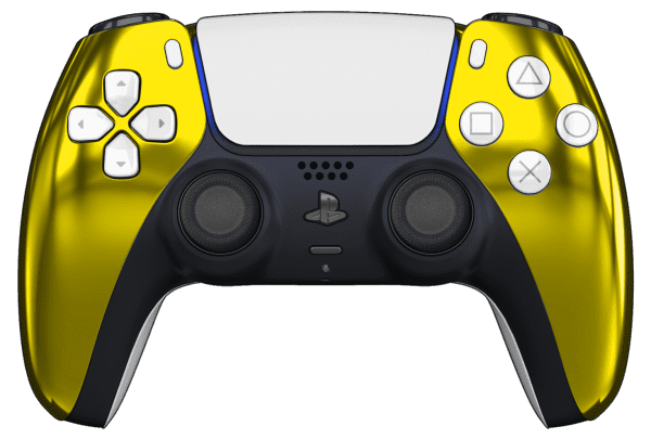 chrome gold ps5 controller white buttons