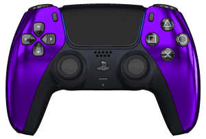 Chrome Purple PS5 Controller with Black Buttons and Back Shell