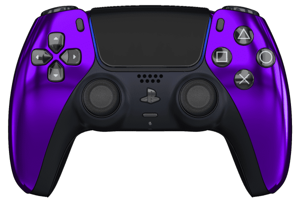 chrome purple ps5 controller black buttons