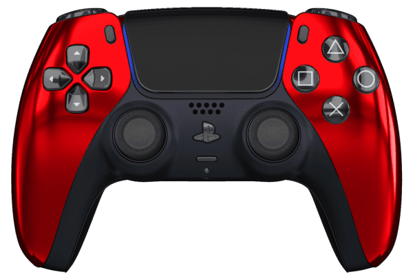 chrome red ps5 controller black buttons
