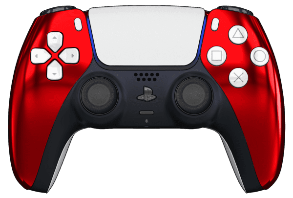 chrome red ps5 controller white buttons