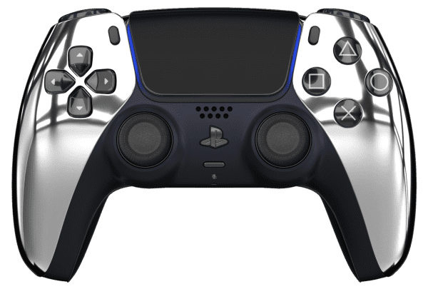 chrome silver ps5 controller black buttons