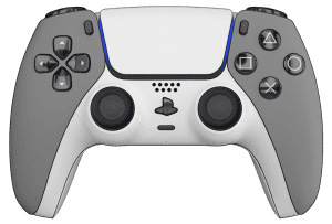 Matte Grey PS5 Controller with White Trim and Black buttons