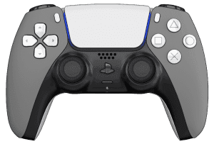 Matte Grey PS5 Controller with White Buttons and Back