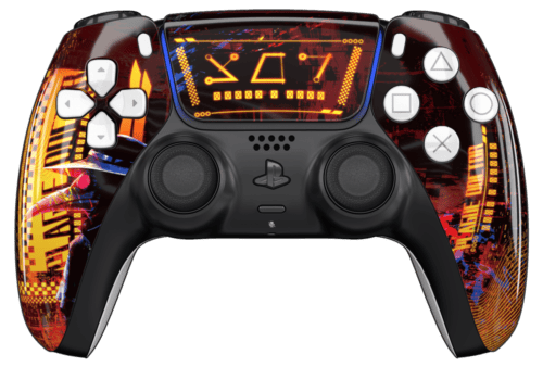 Cyber Plague PS5 Controller With White Buttons and Back Shell
