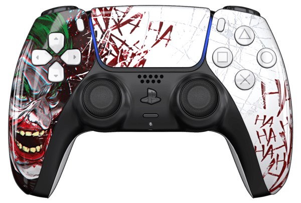 pattern joker ps5 controller with white buttons