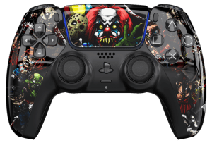 pattern shock horror ps5 controller with black buttons