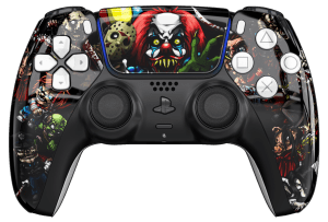 Shock Horror PS5 Controller with White Buttons and Back Shell