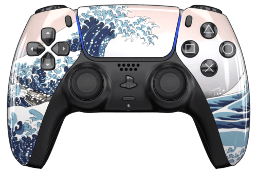 Waves PS5 Controller With Black Buttons and Back Shell
