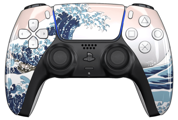 pattern waves ps5 controller with white buttons