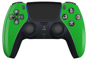 Green PS5 Controller with Black Buttons, Touchpad and Back Shell