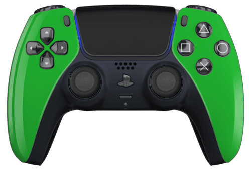 Green PS5 Controller with Black Buttons, Touchpad and Back Shell