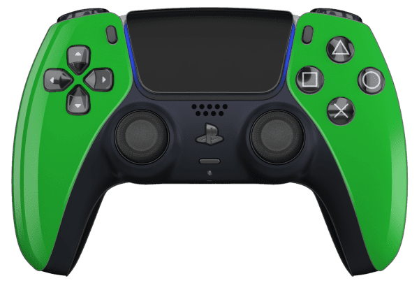 Green PS5 Controller with Black Buttons, Touchpad and Back Shell