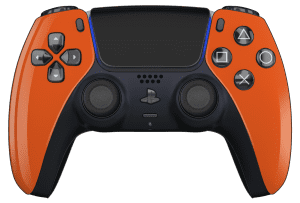 Orange PS5 Controller with Black Buttons, Touchpad and Back Shell