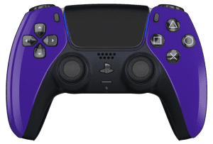 polished purple front black buttons