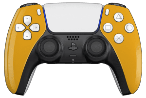 Yellow PS5 Controller with White Buttons, Touchpad and Back Shell