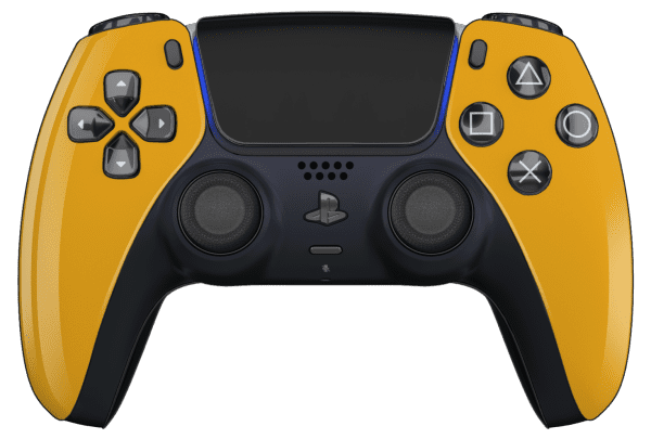 Yellow PS5 Controller with Black Buttons, Touchpad and Back Shell