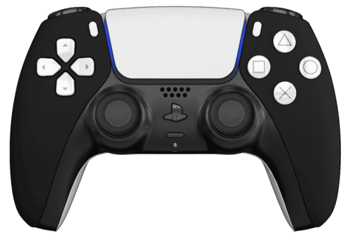 Matte Black PS5 Controller with White Buttons, Touchpad and Back