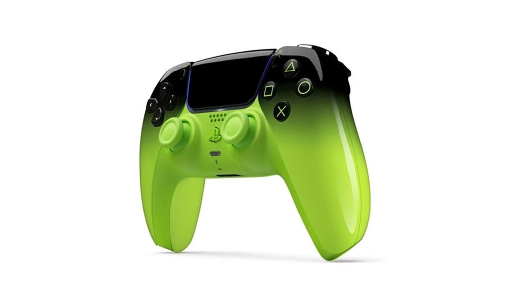 Sony Hyperpop Remix Green DualSense PS5 controller with glossy black to neon green gradient launching March 12 2026.