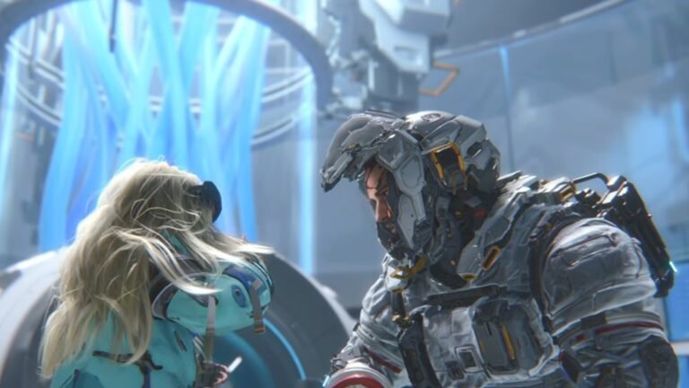 Best PS5 controller settings for Pragmata 2026 showing Hugh shooting and Diana hacking simultaneously in Capcom dual-input combat