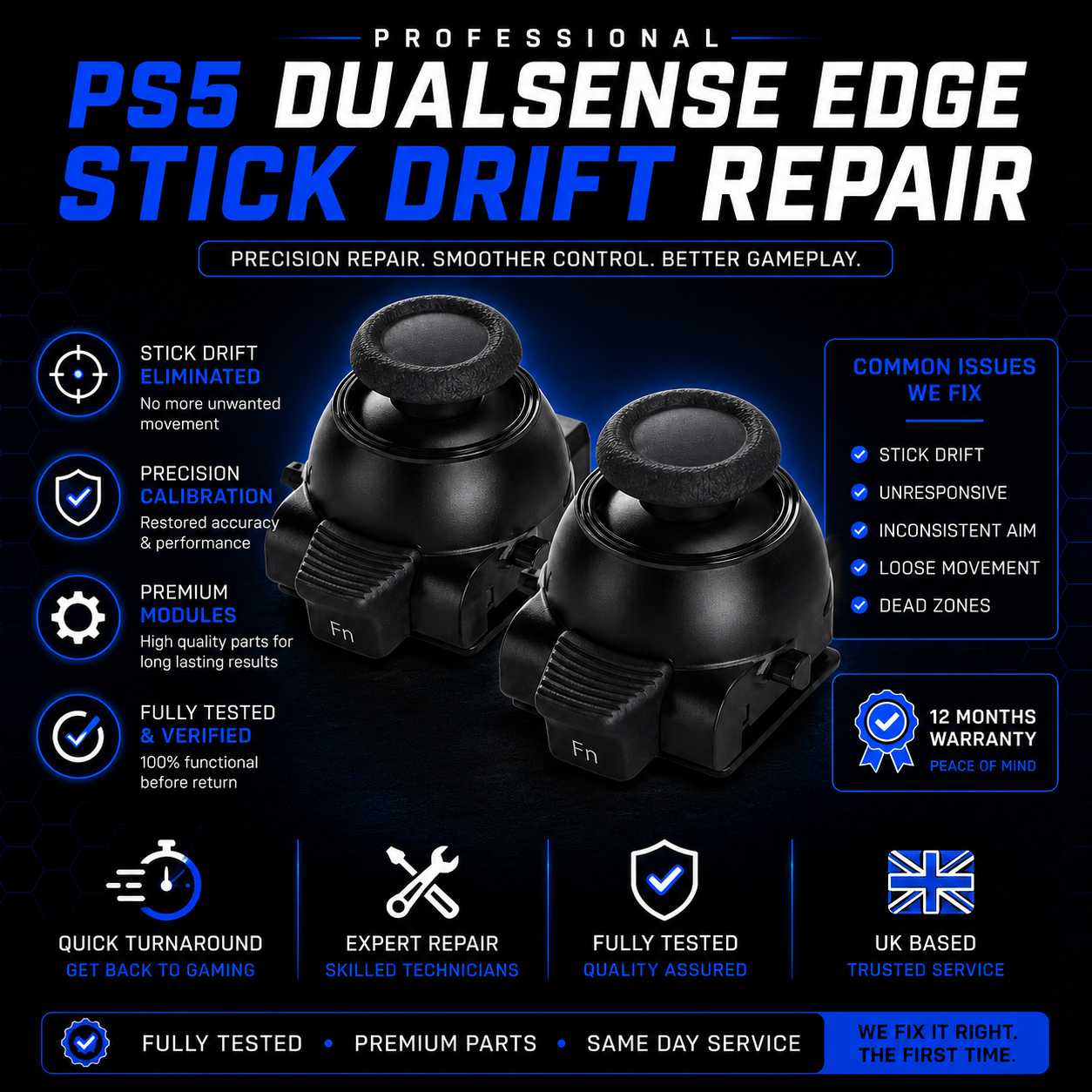 PS5 DualSense Edge Stick Drift Repair