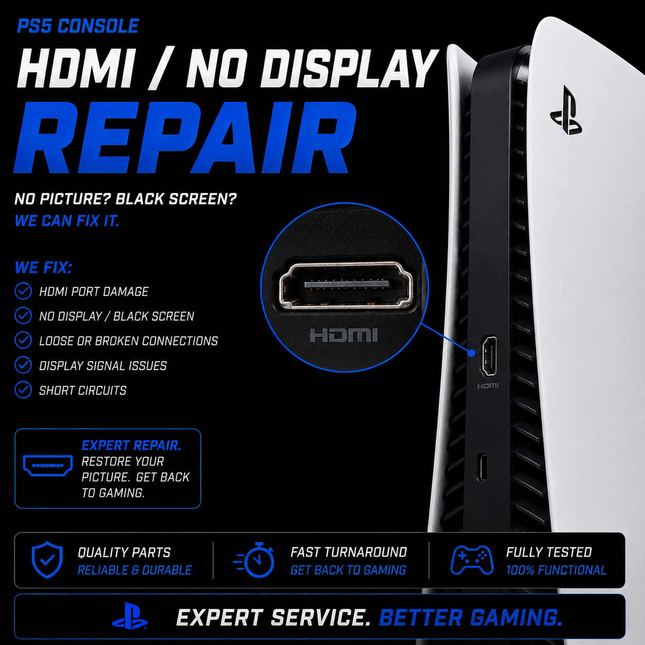 PS5 HDMI No Display Repair