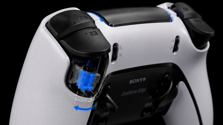 Custom PS5 controller with clicky face buttons and triggers from The Controller People